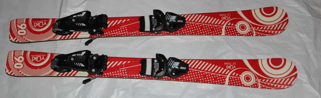 new Kids skis 90cm Skis shape 90 cm + Tyrolia 4.5 Bindings adjustable 18 to 22 mondo NEW