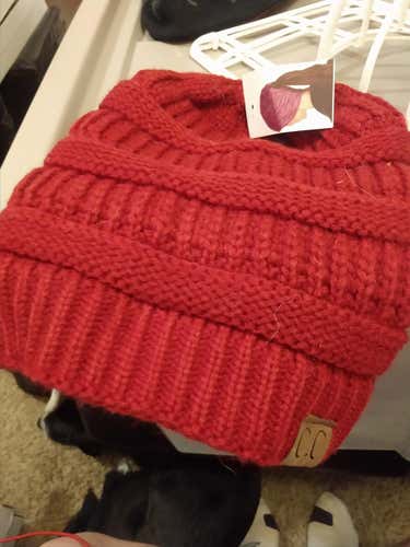 Calvin Clien Red New One Size Fits All Beanie