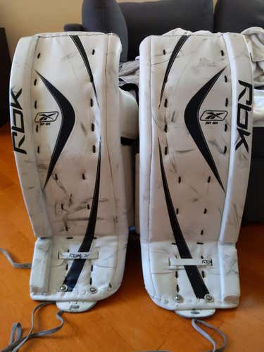 White Senior 32" Reebok 6K Goalie Leg Pads