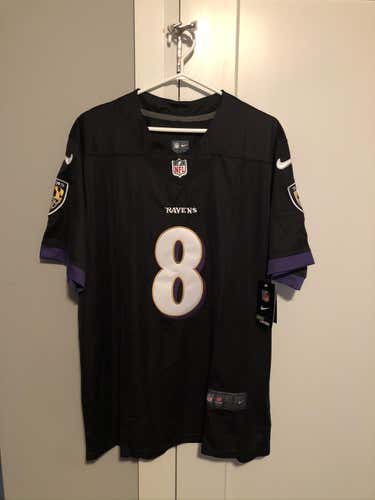 BNIB Nike Baltimore Ravens Lamar Jackson #8 Black Jersey - Medium