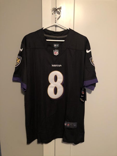 BNIB Nike Baltimore Ravens Lamar Jackson #8 Black Jersey - Medium