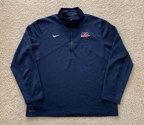 TEAM ISSUED USA HOCKEY 1/4 Zip Up Dri-Fit Jacket Men's Size XL
