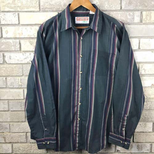 McGregor Classics Men’s XLarge XL Button Up Dress Shirt Long Sleeve Stripes Vtg