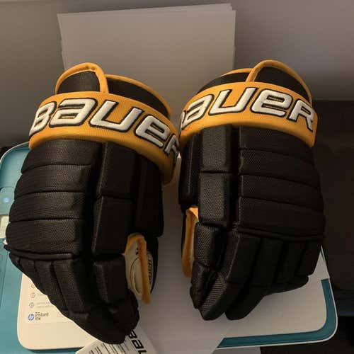 Yellow Senior Bauer 4 Roll 14" Pro Stock Gloves