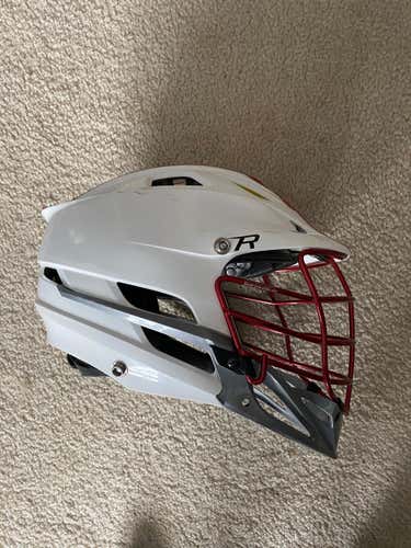 White/ Gray Adult Cascade R Helmet (Goalie Holes)