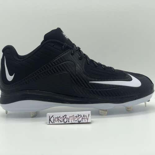 Nike Air MVP Pro Metal 2 Black White Baseball Cleats 684685-010 Men's size 10.5