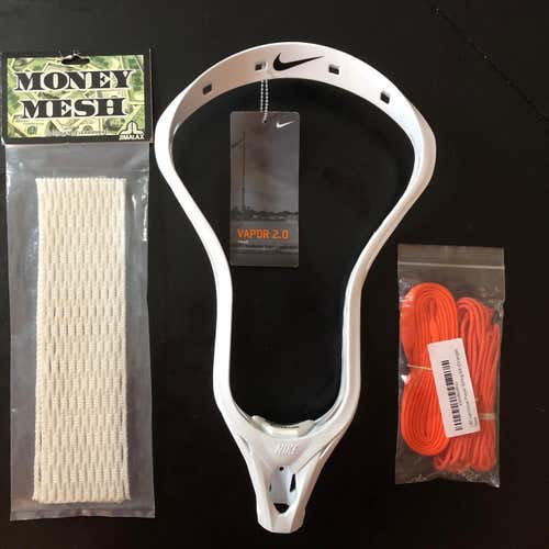 Brand New With Tags Nike Vapor 2.0 head. Brand New Jimalax Money Mesh. Brand New String Kit.
