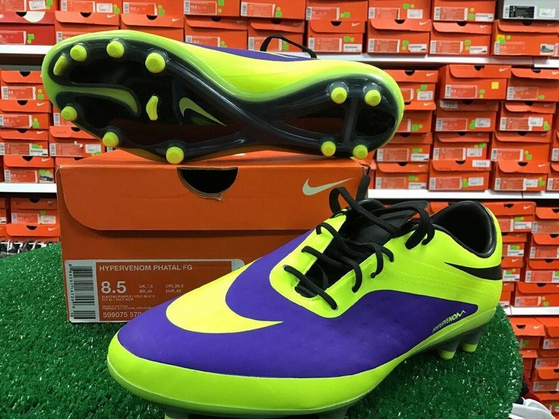 Diverse bodem Opsommen New Nike Hypervenom Phatal FG Soccer Cleats Purple / Volt Size 8.5 New In  Box FIRM PRICE | SidelineSwap