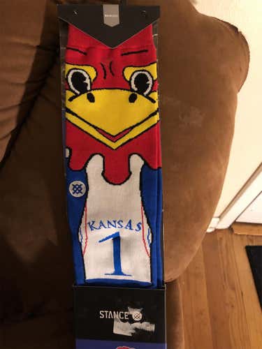 Kansas Jayhawks Stance Men’s NCAA Mascot Socks Medium 6-9