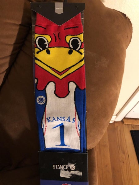 Kansas Jayhawks Stance Men’s NCAA Mascot Socks Medium 6-9
