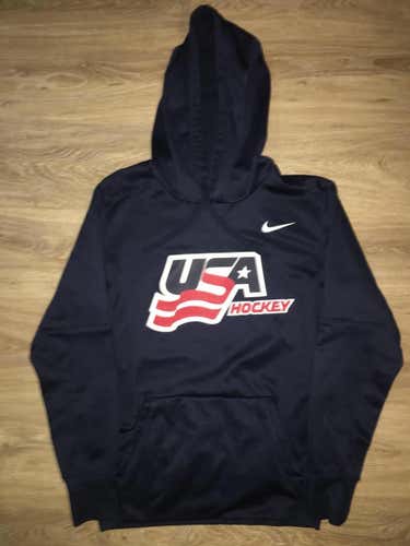 (Small) New Nike USA Hockey Dri-FIT Hooded Sweatshirt