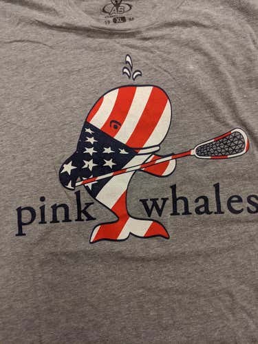 Pink Whales American Whale Gray Adult Men's Extra Large Shirt