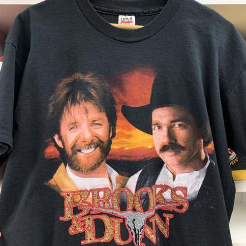 Vintage 90s Brooks & Dunn Tour Shirt Adult L Black Country Music 1994