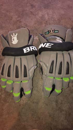 Gray  Player Brine King 14" Lacrosse Gloves