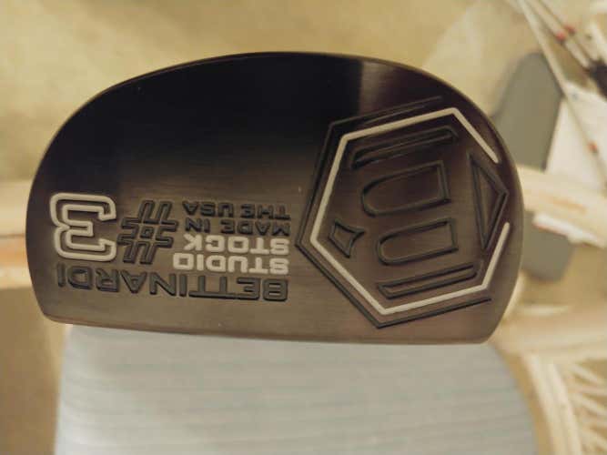 Men's Bettinardi Right Handed Mallet Blackout Studio Stock 3 Putter 34"