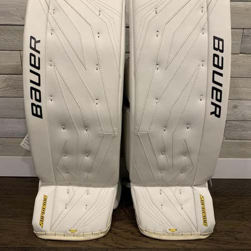 White Senior 32" Bauer Supreme TotalOne Pro Stock Goalie Leg Pads