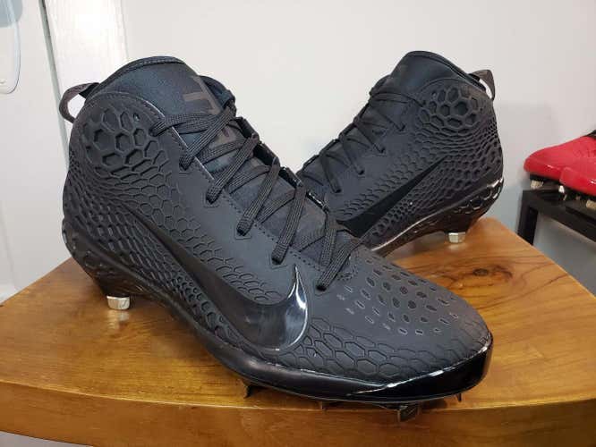 NIKE FORCE ZOOM TROUT 5 BLACK METAL BASEBALL CLEATS