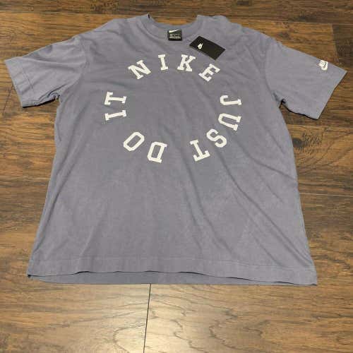 Nike Sportswear Just Do It Circle Logo Gray Graphic tee shirt size XL