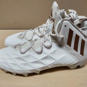 adidas Mens 9 Crazyquick Lacrosse Mid Shoes White/Copper/Brown CG4256
