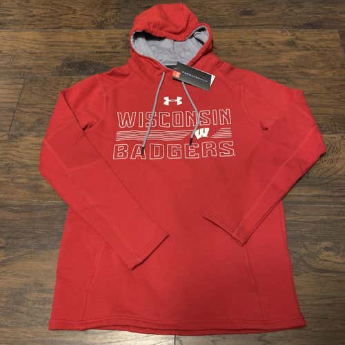 Under Armour Wisconsin Badgers Threadborn Hoodie Men’s Size Small Red/White NWT