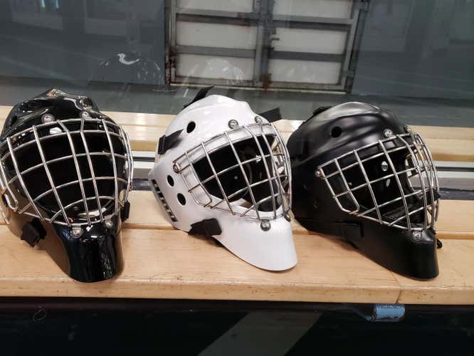 Otny  X  1 white  (New) Junior Goalie Mask Pro Stock