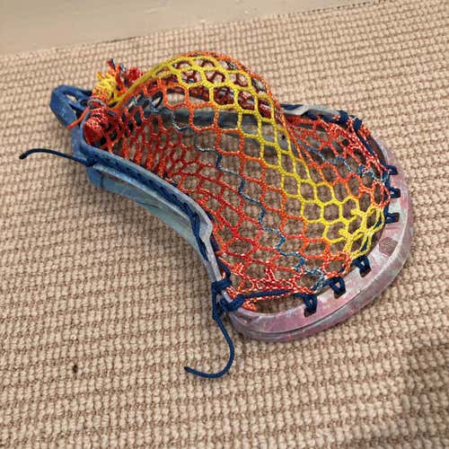 Tie-dyed Maverik Kinetik strung with Mesh Dynasty Force 10 Hexagon Arson