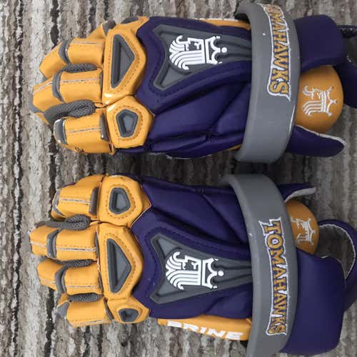 King V Lacrosse Gloves 13" - Purple and Yellow - Used