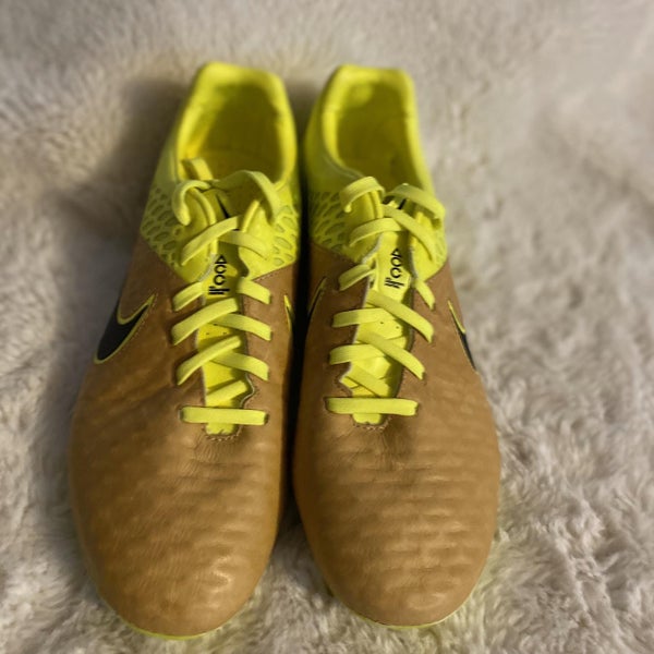 *Brand New*Nike Magista Opus LTHR FG Tech Craft AC Soccer Cleats Volt/rown (Mens Size 8.5)
