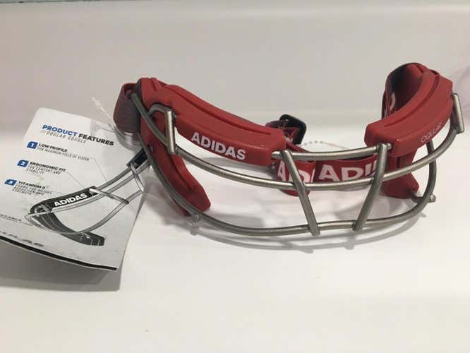 Adidas Eqt Oqular Sports Goggles Red Lacrosse/field Hockey BS4319 titanium cage