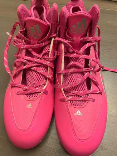 F37820 Adidas Pink Cleats Breast Cancer Awareness Size 12.5