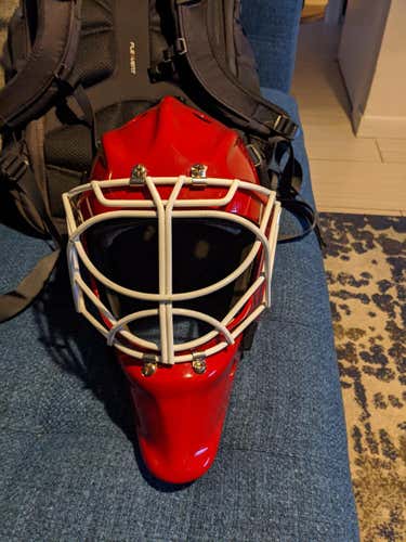 Red Senior Bauer 961 Pro Goalie Mask