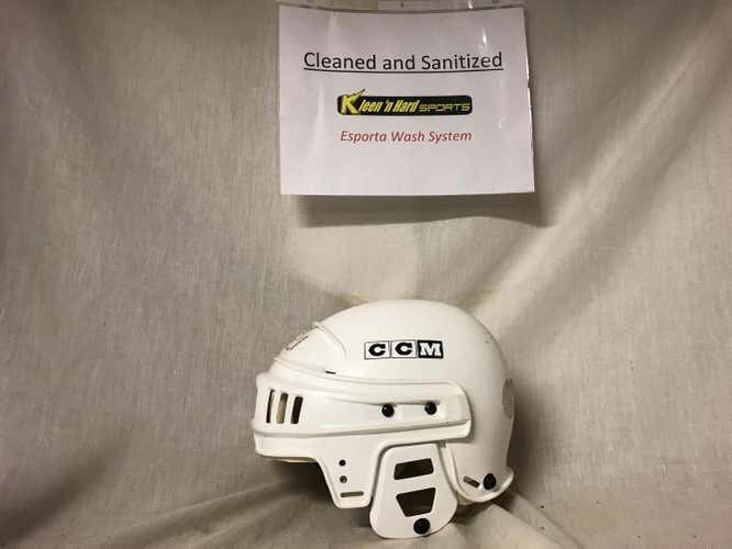 Used CCM 492 Tacks No Facemask Size M White Ice Hockey Helmet