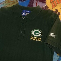 Vintage 90s Green Bay Packers Starter Polo Shirt Adult M NFL Football