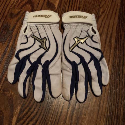 White  Large Mizuno Batting Gloves