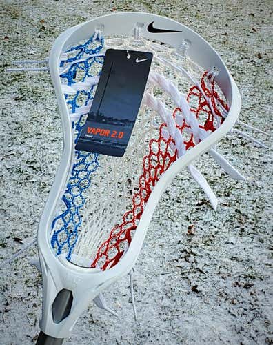 New Nike Strung Vapor 2.0 Lacrosse Head Strung w/ Mint Semi Soft Mesh w/ Mid Pocket