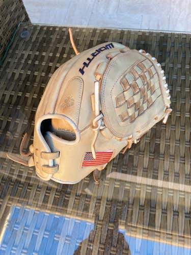 White High School/College Pitcher's 12.5" Softball Glove