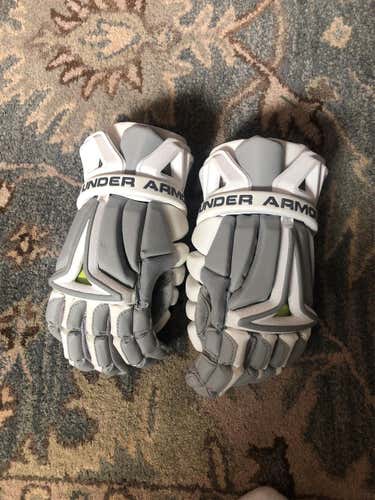 Gray Player Under Armour BioFit 13" Lacrosse Gloves
