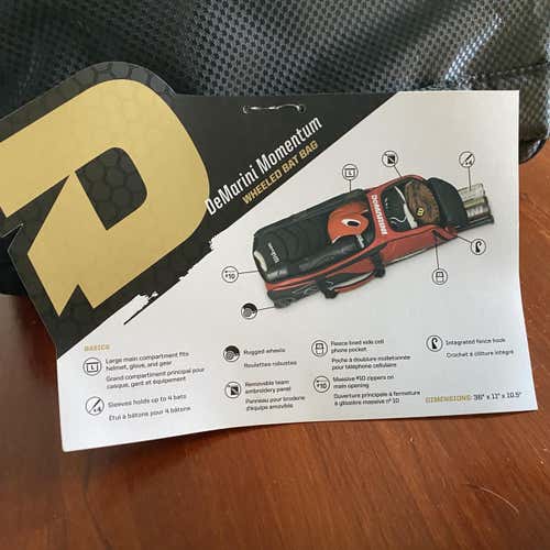 Black New DeMarini Catcher's Bag