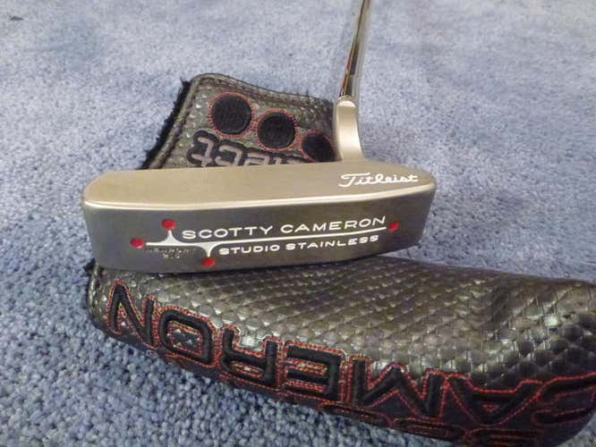 Red Paint Fill Scotty Cameron Studio Stainless Newport 2.5 34" Putter