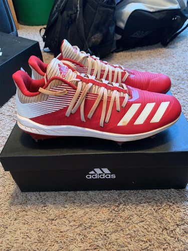 Red Adidas Men's Metal Cleats Low Cut