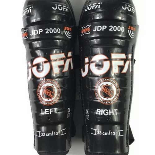 JOFA Hockey Black Shin Guards Hyper-X JDP 2000 NHL Knee Pads 33cm 13"