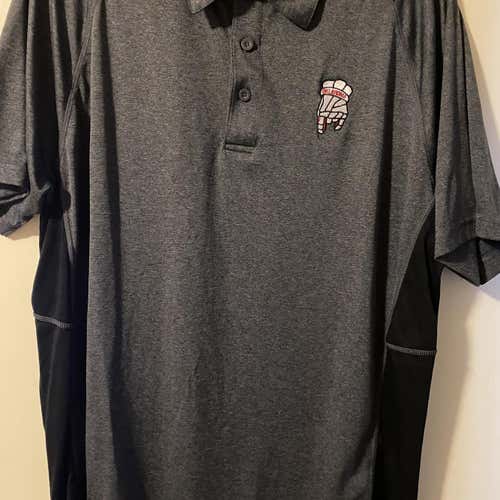 Oklahoma “Horns Down” Polo Gray Large  Shirt