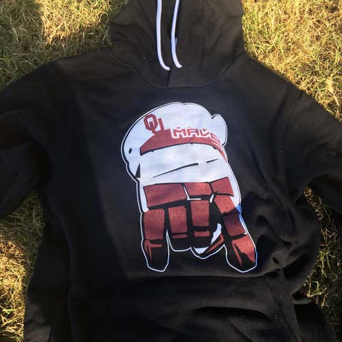 Oklahoma “Horns Down” Lacrosse Black Adult Extra Large Sweatshirt