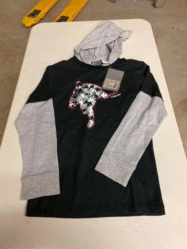Youth Medium Bauer Long Sleeve Hooded Tee Shirt