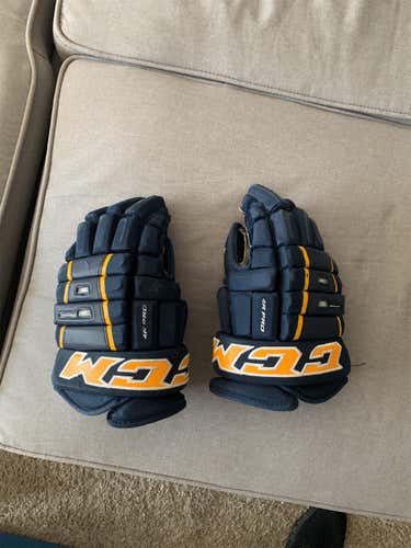 Blue  CCM Classic Pro 4-Roll 14" Gloves