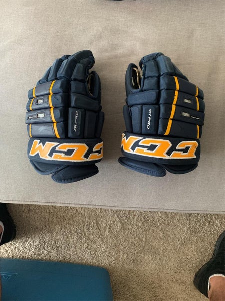 Blue Senior CCM Classic Pro 4-Roll 15" Pro Stock Gloves