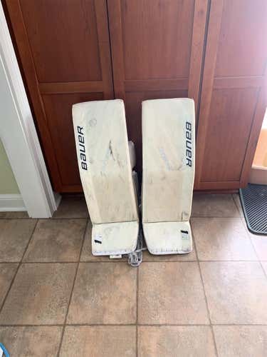 White Senior Bauer Supreme 1S OD1N Senior Large  Goalie Leg Pads