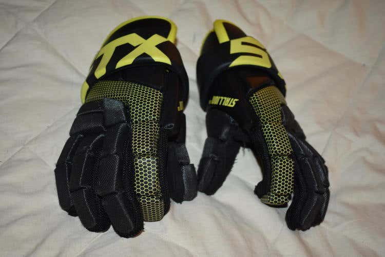 Black 12" STX Stallion 100 Lacrosse Gloves