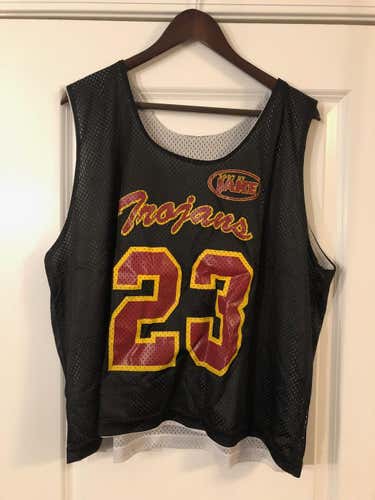 USC Trojans Lacrosse Team Issued Pinnie Jersey Black White #23 Like New
