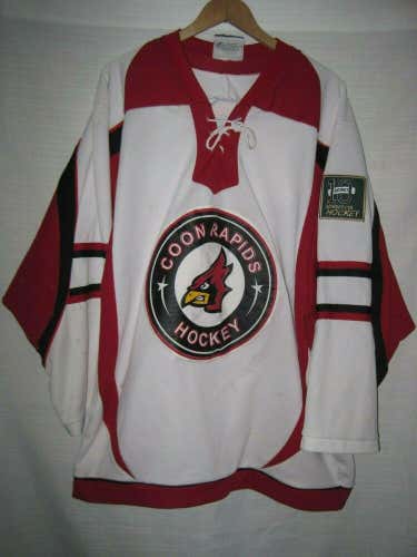 Coon Rapids Cardinals Hockey Jersey men's M #71 White Minnesota